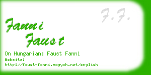 fanni faust business card
